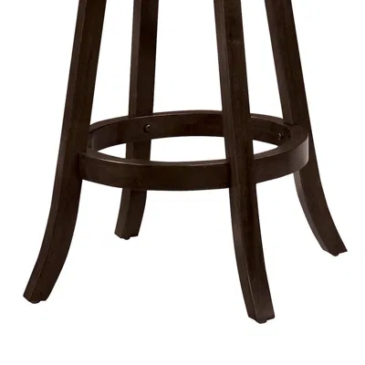 Hivvago 29" Swivel Bar Stool With Upholstered Seat, Black And Brown,set Of 2
