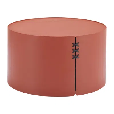 Hivvago 29" Terra Cotta Rounded Aluminum Outdoor Coffee Table In Brown