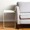 Hivvago 29" White Solid Wood And Iron Square Tray Style End Table In White