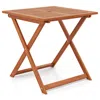 Hivvago 29.5 Inch X 29.5 Inch Patio Dining Table With Teak Painting And Umbrella Hole