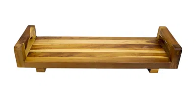 Hivvago 29"w Natural Teak Bath Tray And Seat With Handles In Brown