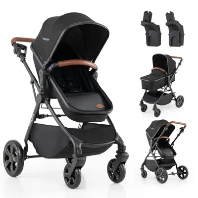 Hivvago 2-in-1 Convertible Baby Stroller With Car Seat Adapters In Black