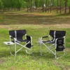 Hivvago 2pcs Padded Folding Outdoor Chair With Pockets Oversized Directors Chair - Black+ Gray