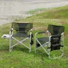 Hivvago 2pcs Padded Folding Outdoor Chair With Pockets Oversized Directors Chair - Green