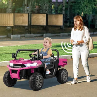 Hivvago 2-seater Kids Ride On Dump Truck With Dump Bed And Shovel-blue