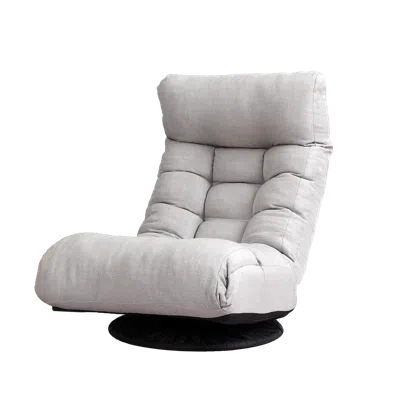 Hivvago 3 Adjustable Head Segments Single Sofa Reclining Japanese Style Leisure Accent Chair- Gray