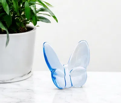 Hivvago 3" Aqua Crystal Butterfly Figurine Tabletop Sculpture In Blue