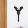 Hivvago 3" Black Cast Iron Deer Stag Wall Hook In Black