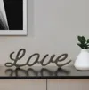 Hivvago 3" Black Cast Iron Love Hand Painted Tabletop Sculpture In Black