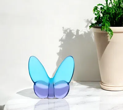 Hivvago 3" Blue And Purple Crystal Butterfly Figurine Tabletop Sculpture