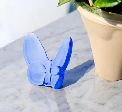 Hivvago 3" Blue Crystal Butterfly Figurine Tabletop Sculpture