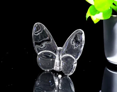 Hivvago 3" Clear Crystal Butterfly Figurine Tabletop Sculpture In Transparent