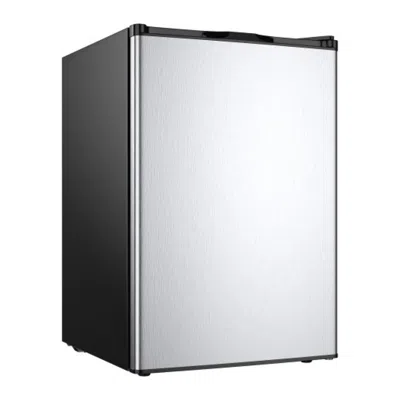 Hivvago 3 Cubic Feet Compact Upright Freezer With Stainless Steel Door In Gray