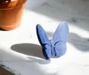 Hivvago 3" Dark Blue Crystal Butterfly Figurine Tabletop Sculpture In Blue