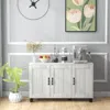 Hivvago 3-door Buffet Sideboard With Adjustable Shelves And Anti-tipping Kits-white Wash