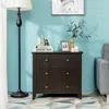 Hivvago 3 Drawer Dresser Chest Of Drawers Bedside Table-black