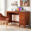 Hivvago 3-drawer Home Office Study Computer Desk With Spacious Desktop-brown