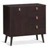 Hivvago 3-drawer Sideboard Storage Display Cabinet-brown