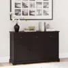 Hivvago 3 Drawers Sideboard Buffet Storage With Adjustable Shelves-brown