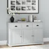Hivvago 3 Drawers Sideboard Buffet Storage With Adjustable Shelves-gray