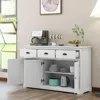 Hivvago 3 Drawers Sideboard Buffet Storage With Adjustable Shelves-white