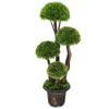 Hivvago 3 Feet Decorative Artificial Cedar Topiary Tree With Rattan Trunk