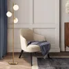 Hivvago 3-globe Floor Lamp With Foot Switch And Bulb Bases-golden
