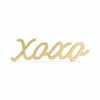 Hivvago 3" Gold Cast Iron Hand Painted Xoxo Sentiment Tabletop Sculpture In Gold