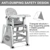 Hivvago 3-in-1 Baby High Chair With Lockable Universal Wheels-gray