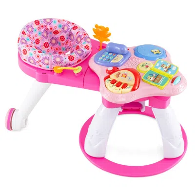 Hivvago 3 In 1 Baby Stationary Activity Center With Educational And Music Function Tabletop In Pink