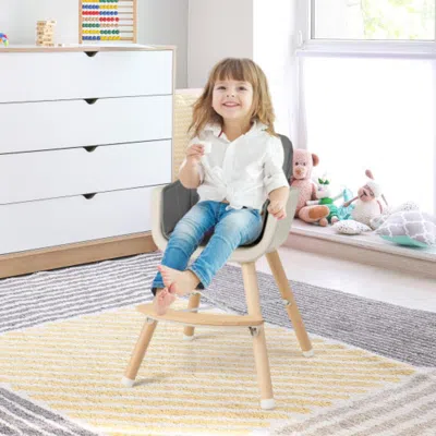 Hivvago 3-in-1 Convertible Wooden High Chair With Cushion-light Gray