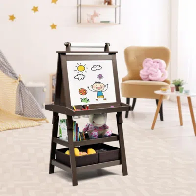 Hivvago 3 In 1 Double-sided Storage Art Easel-brown