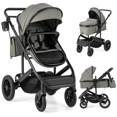 Hivvago 3-in-1 Folding Convertible Newborn Stroller With Detachable Bassinet