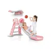 Hivvago 3-in-1 Folding Slide Playset With Basketball Hoop And Small Basketball-blue