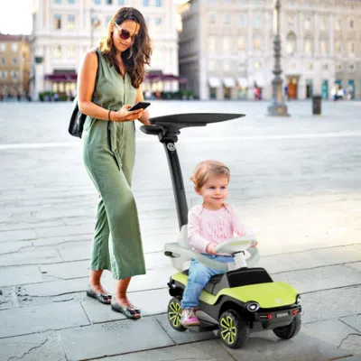 Hivvago 3-in-1 Licensed Volkswagen Ride On Push Car With 3-position Adjustable Push Handle-green