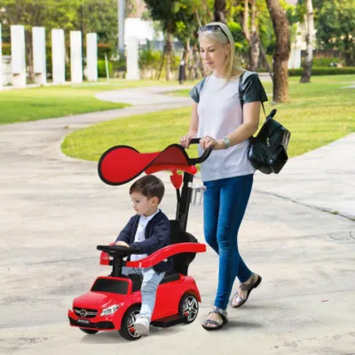 Hivvago 3-in-1 Mercedes Benz Ride-on Toddler Sliding Car-red