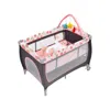 Hivvago 3-in-1 Portable Baby Playard With Zippered Door And Toy Bar-pink