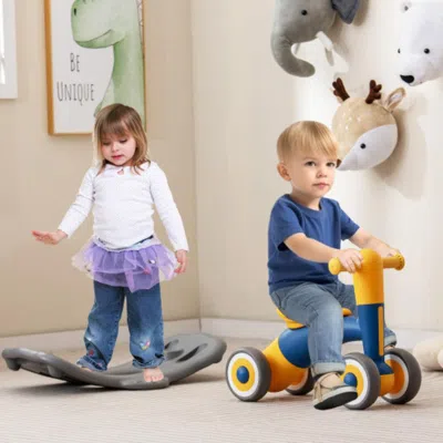 Hivvago 3 In 1 Rocking Horse With Detachable Balance Board And Seat-navy In Multi