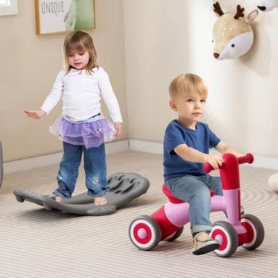 Hivvago 3 In 1 Rocking Horse With Detachable Balance Board And Seat-pink