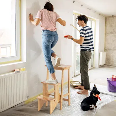 Hivvago 3-in-1 Rubber Wood 3 Tier Folding Step Stool Ladder Storage Shelf-natural