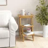 Hivvago 3-in-1 Rubber Wood Step Stool With Convenient Handle-natural