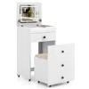 Hivvago 3-in-1 Vanity Set With Cushioned Stool And Flip-up Mirror-white