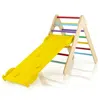 Hivvago 3-in-1 Wooden Climbing Triangle Set Triangle Climber With Ramp-multicolor