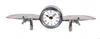 Hivvago 3" Novelty Nickel Metal And Glass Analog Wall Clock In Metallic