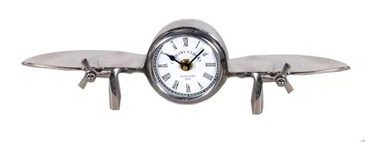 Hivvago 3" Novelty Nickel Metal And Glass Analog Wall Clock In Metallic