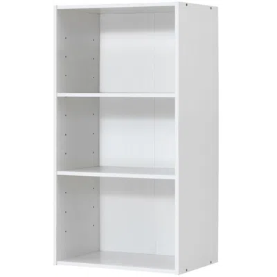 Hivvago 3 Open Shelf Bookcase Modern Storage Display Cabinet-white