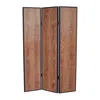 Hivvago 3 Panel Foldable Wooden Screen With Grain Details, Brown In Brown