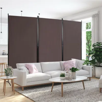 Hivvago 3-panel Room Divider Folding Privacy Partition Screen For Office Room-brown