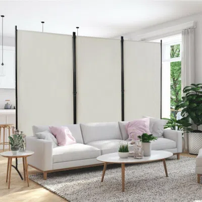 Hivvago 3-panel Room Divider Folding Privacy Partition Screen For Office Room-white