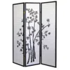 Hivvago 3-panel Room Divider Privacy Screen With Bamboo Design Black White In Black